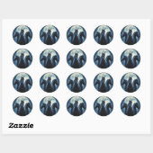Drie Paarden Maan Ronde Sticker (Vel)
