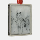 Drie paarden metalen ornament (Rechts)