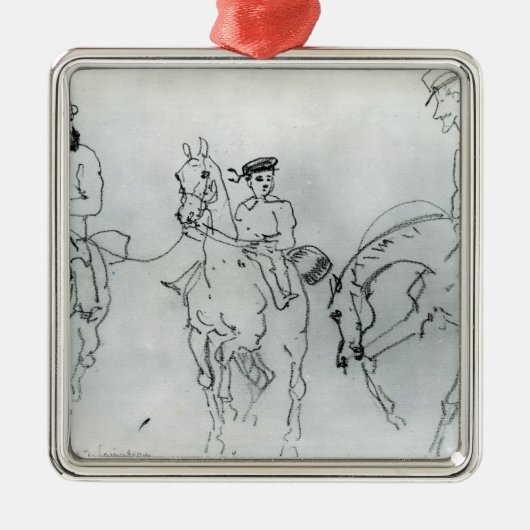 Drie paarden metalen ornament (Voorkant)