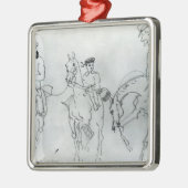 Drie paarden metalen ornament (Links)