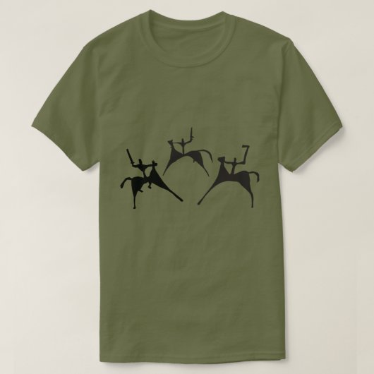 Drie paarden - Petroglyphs Rock Drawing T-shirt (Design voorkant)