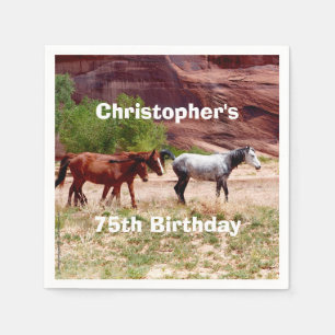 Drie paarden - Southwest Paper Napkins Birthday Servet