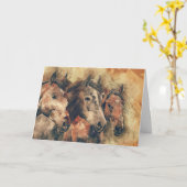 Drie paarden worden snel gezond Wenskaart Kaart (Gele Bloem)