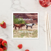 Drie paarden Zuidwest Papier servet 100ste verjaar (Insitu)