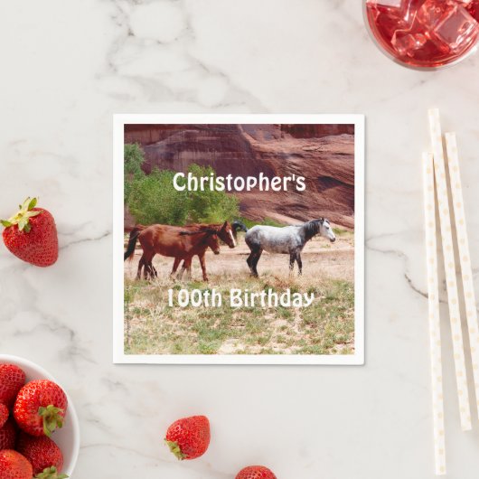 Drie paarden Zuidwest Papier servet 100ste verjaar (Insitu)