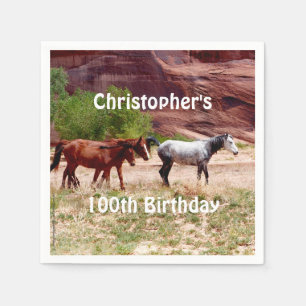 Drie paarden Zuidwest Papier servet 100ste verjaar