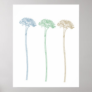 Drie paardenbloemen poster