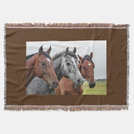 Drie Paardenkoppen Worpdeken Equestrian Paard Deken (Voorkant)