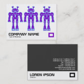 Drie Paarse en blauwe robots Visitekaartje (Voorkant / Achterkant)
