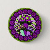 Drie Paarse paddenstoelen Button (Voorkant)