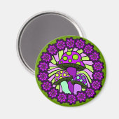 Drie Paarse paddenstoelenmagneet Magneet (Voorkant / Achterkant)