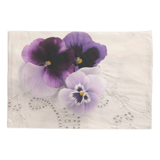 Drie paarse paniekjes kussensloop (Achterkant)