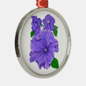 Drie Paarse Petunias Metalen Ornament (Rechts)