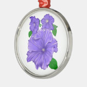 Drie Paarse Petunias Metalen Ornament (Links)