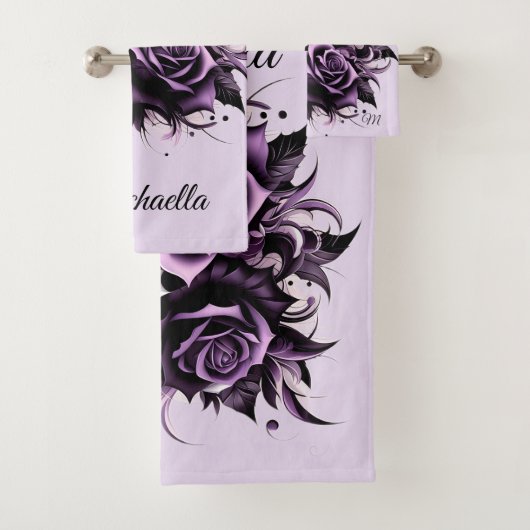 Drie Paarse Rozen Bad Handdoek (Insitu)