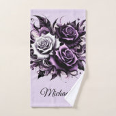 Drie Paarse Rozen Bad Handdoek (Handdoek)