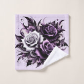 Drie Paarse Rozen Bad Handdoek (Wasdoekje)