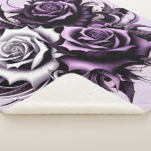 Drie Paarse Rozen Sherpa Deken (3/4)