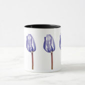 Drie Paarse Tulpen Mok – Minimaal Botanische Kunst (Midden)