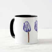 Drie Paarse Tulpen Mok – Minimaal Botanische Kunst (Voorkant links)