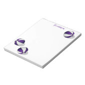 Drie paarse witte basketballen aangepaste naam notitieblok (Linkerzijde)