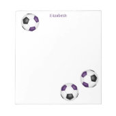 Drie paarse zwarte voetballen notitieblok (Voorkant)