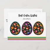 Drie paaseieren aangepaste tekst briefkaart (Voorkant / Achterkant)