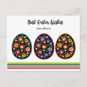 Drie paaseieren aangepaste tekst briefkaart (Voorkant)