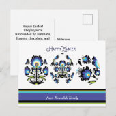 Drie paaseieren aangepaste tekst briefkaart (Voorkant / Achterkant)