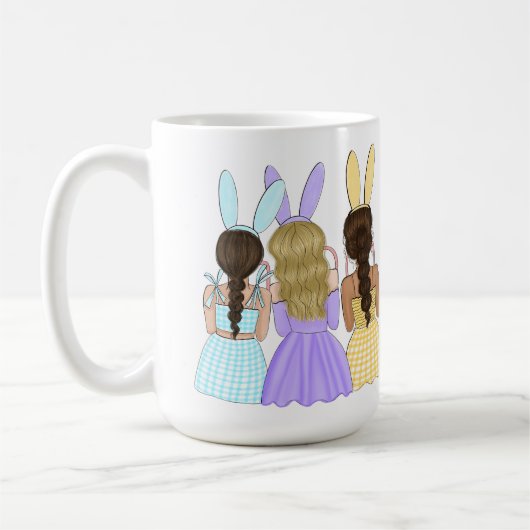 Drie paasvrienden in Bunny Ears Koffiemok (Links)