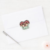 Drie paddenstoelen Dank je Ronde Sticker (Envelop)