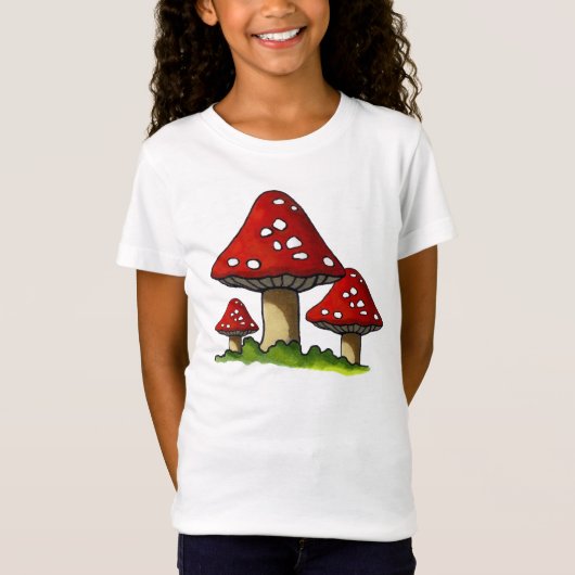 Drie paddenstoelen: Oorspronkelijke illustratie T-shirt (Voorkant)