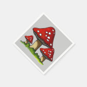 Drie paddestoelen, originele illustratie servetten (Hoek)