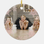 Drie Pageante Princesses Roze Gold Snowflakes Keramisch Ornament (Achterkant)