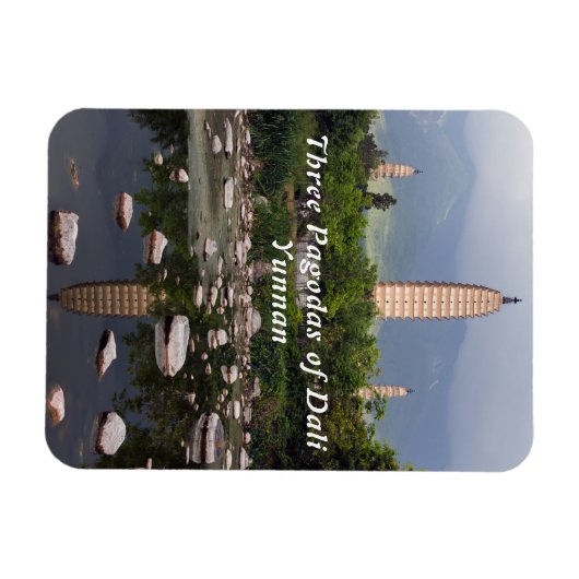 Drie pagoden van Dali, Zhonghe - Yunnan, China Magneet (Horizontaal)