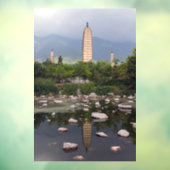 Drie pagoden van Dali, Zhonghe - Yunnan, China Raamsticker (Vel 3)