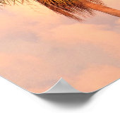 Drie palmbomen badend in warme zonsondergang poster (Hoek)