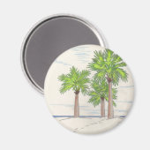 DRIE PALMS magnet (rond) (Voorkant / Achterkant)