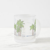 DRIE PALMS mok (gevorst glas) (Voorkant rechts)