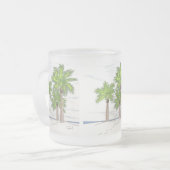 DRIE PALMS mok (gevorst glas) (Voorkant links)