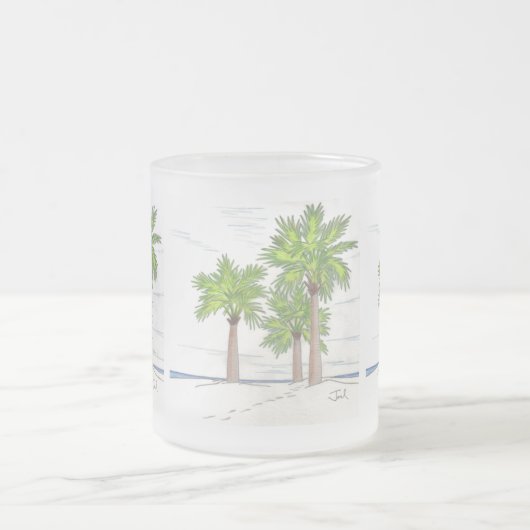 DRIE PALMS mok (gevorst glas) (Center)