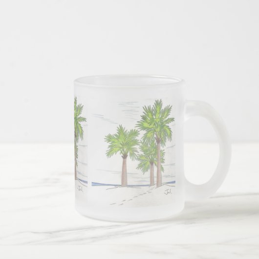 DRIE PALMS mok (gevorst glas) (Rechts)