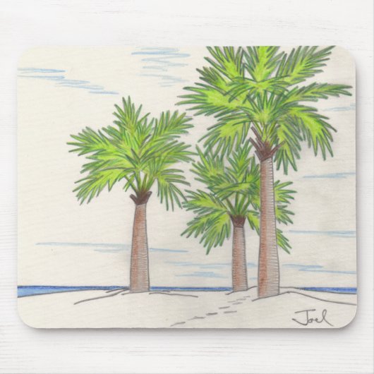 DRIE PALMS mousepad Muismat (Voorkant)