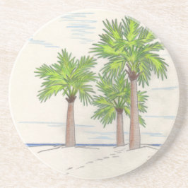 DRIE PALMS-onderzetter Zandsteen Onderzetter