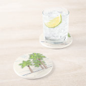 DRIE PALMS-onderzetter Zandsteen Onderzetter (Zijkant)