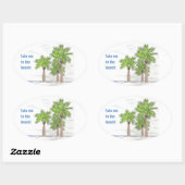 DRIE PALMS-stickers (4) Ovale Sticker (Vel)