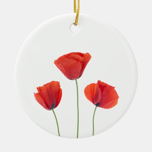 Drie papavers keramisch ornament (Voorkant)