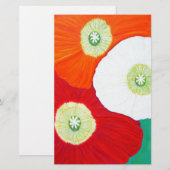 Drie papavers schilderen briefpapier (Voorkant / Achterkant)