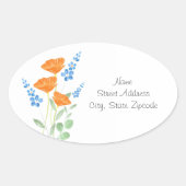 Drie papavers Waterverf Bouquet Labels (Voorkant)