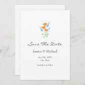 Drie papavers Waterverf Bouquet sparen de datum Save The Date (Voorkant / Achterkant)